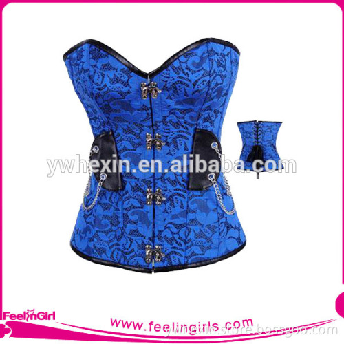 Wholesale Charming Steel Boned Royal Blue Sexy Corset Top